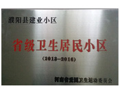 2014年5月份，濮陽建業(yè)城獲得由河南省愛國衛(wèi)生運(yùn)動委員會頒發(fā)的"省級衛(wèi)生居民小區(qū)"的榮譽(yù)稱號。